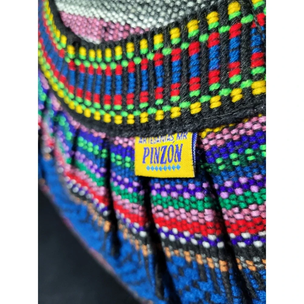 Riviera Maya Pinzon Hobo Shoulder Bag Bright Striped Woven Zipper Purse Beach